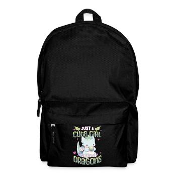 Just a cute Girl who loves Dragons - Kawaii Dragon - Backpack - black - Front