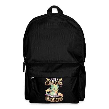 Just a cute Girl who loves Dragons - Kawaii Dragon - Backpack - black - Front
