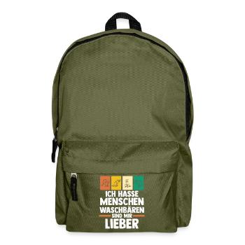 Waschbär - Rucksack - Olivgrün - Vorne