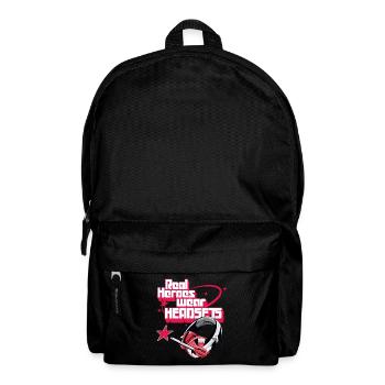 Les vrais héros portent des casques Funny Gamer Boys & Kids - Sac à dos - noir - Devant