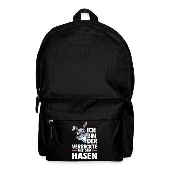 Kaninchen Hase - Rucksack - Schwarz - Vorne