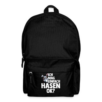 Kaninchen Hase - Rucksack - Schwarz - Vorne