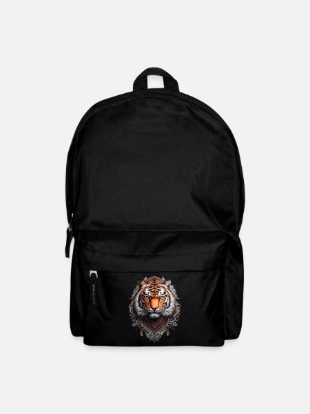 Bengalischer Tigerkopf im Stil Wikinger-Tattoo - Rucksack - Schwarz