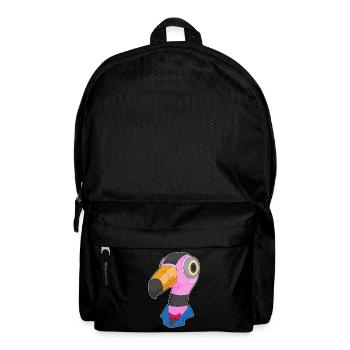 Robot flamant rose - Sac à dos - noir - Devant