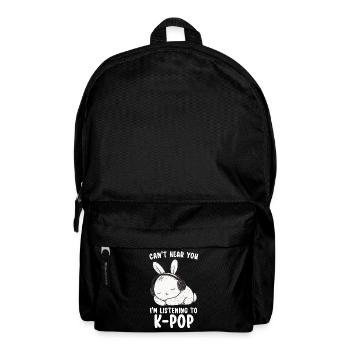 Can't Hear You I'm Listening Kpop Rabbit K-pop - Backpack - black - Front