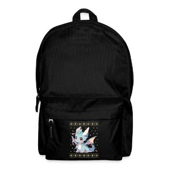 Kawaii Dragon in Ugly Christmas Sweater Style - Backpack - black - Front
