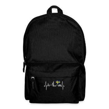 Stockholm Skyline Herzschlag Herz I Love Schweden - Rucksack - Schwarz - Vorne