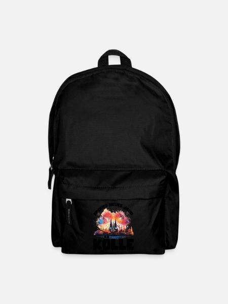 Frohes Neues Jahr mit Feuerwerk in Köln - Rucksack - Schwarz