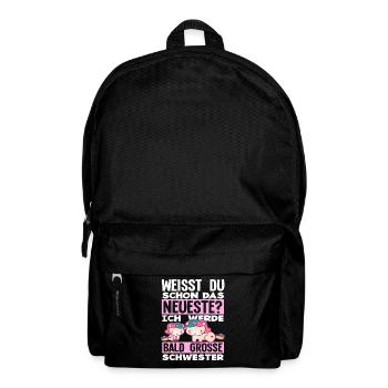 Ich werde Bald große Schwester Geburt Schwanger - Rucksack - Schwarz - Vorne