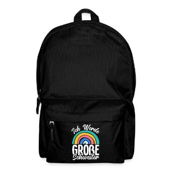 Ich werde große Schwester Regenbogen Geschenk - Rucksack - Schwarz - Vorne