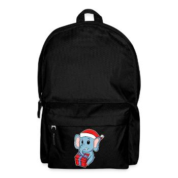 Elephant with Christmas hat - Backpack - black - Front