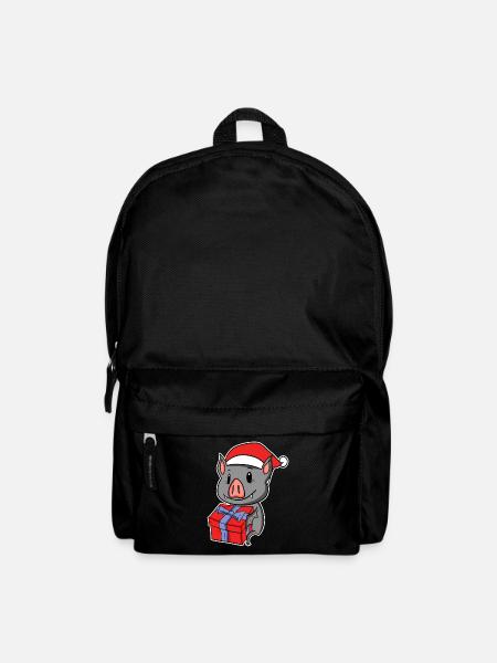 Fledermaus mit Weihnachtsmütze - Weihnachten - Rucksack - Schwarz
