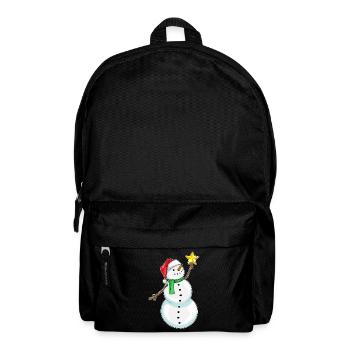 Snowman Christmas Poinsettia - Backpack - black - Front