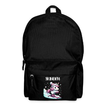 Mignon Licorne Ski Vacances Ski Piste Rose - Sac à dos - noir - Devant