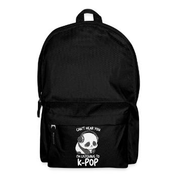 Can't Hear You I'm Listening Kpop Merchandise - Rucksack - Schwarz - Vorne
