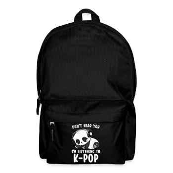 Can't Hear You I'm Listening Kpop Merchandise - Rucksack - Schwarz - Vorne