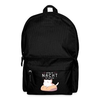 Möge die Nacht mit dir sein - Schlafshirt Katze - Rucksack - Schwarz - Vorne