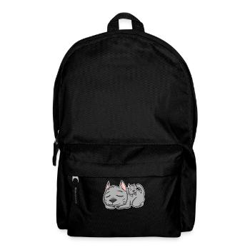 Katze Familie - Katze mit Baby - Alleinerziehend - Rucksack - Schwarz - Vorne