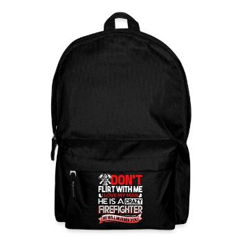 Firefighter My Man Is A Crazy Firefighter - Backpack - black - Front