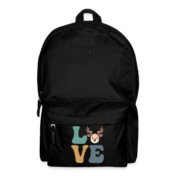 Rentier Weihnachten Weihnachtsmann - Rucksack - Schwarz - Vorne
