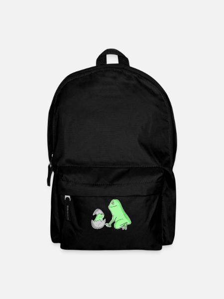 Frosch Familie - Frosch mit Baby - Rucksack - Schwarz