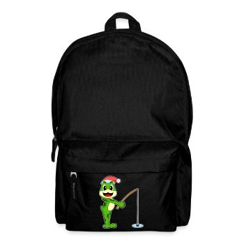 Frosch Weihnachten Angeln - Rucksack - Schwarz - Vorne