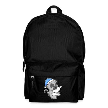 Lemur with pillow and sleepy cap - Backpack - black - Front