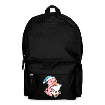 chicken with pillow and sleepy cap - Backpack - black - Front