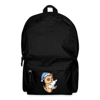 Meerkat with pillow and sleepy cap - Backpack - black - Front