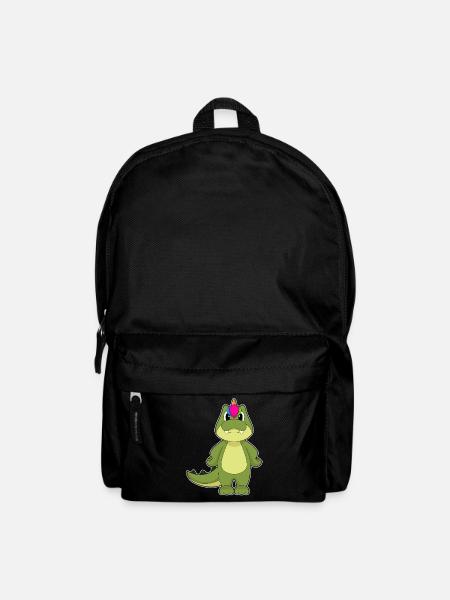 Krokodil Einhorn - Rucksack - Schwarz