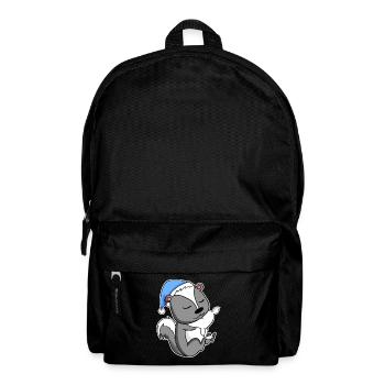 Skunk with pillow and sleepy cap - Backpack - black - Front