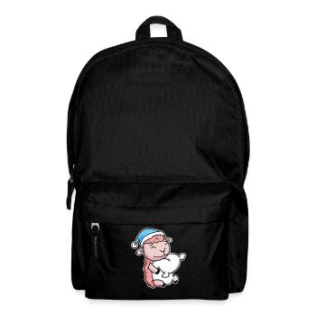 Sheep with pillow and sleepy cap - Backpack - black - Front