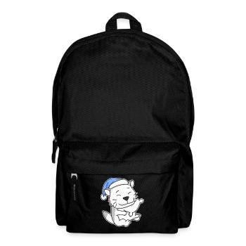 Schlafen Müde - Katze mit Kissen und Schlafmütze - Rucksack - Schwarz - Vorne