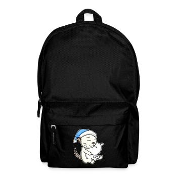 Schlafen Müde - Katze mit Kissen und Schlafmütze - Rucksack - Schwarz - Vorne