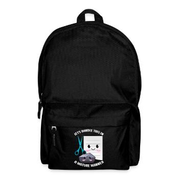 Rock Paper Scissors Funny Group Kawaii - Backpack - black - Front