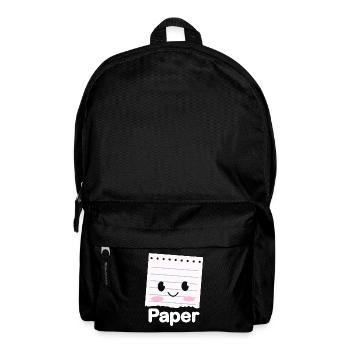 Rock Paper Scissors Funny Group Kawaii - Backpack - black - Front