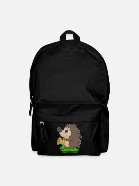 Hedgehog Musician Saxophone Music - Backpack - black
