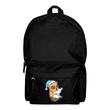 Domestic guinea pig with pillow and sleepy cap - Backpack - black - Front