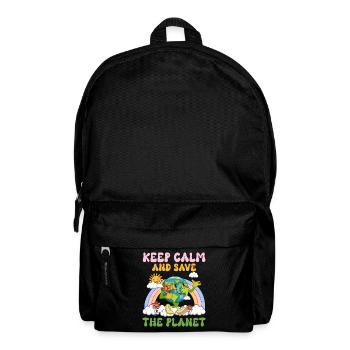Erde Tag Groovy Hippie 70s Retro Retro - Rucksack - Schwarz - Vorne