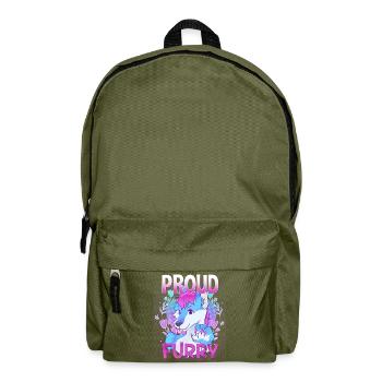 Proud Furry I Furries Cosplay Fandom - Rucksack - Olivgrün - Vorne