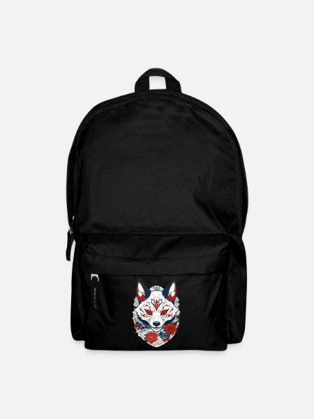 Japanese Kitsune Yokai Ukiyo-E Streetwear - Backpack - black