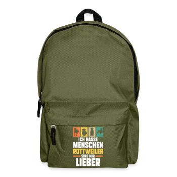 Hund Rottweiler - Rucksack - Olivgrün - Vorne