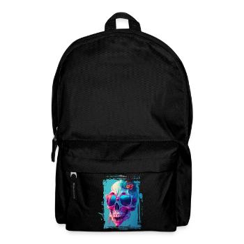 Totenkopfdame mit Sonnenbrille - Rucksack - Schwarz - Vorne