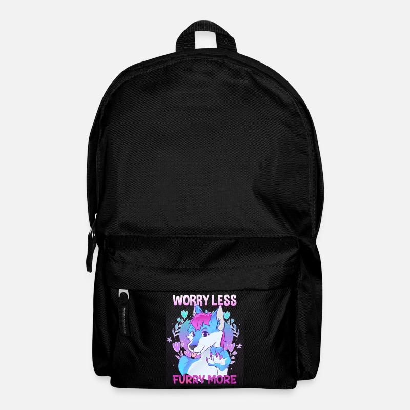 Worry less Furry more I Fursona Cosplay Fandom - Backpack - black