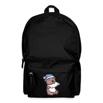 Bear with pillow and sleeping cap - Backpack - black - Front