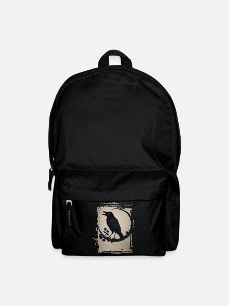 Rabe auf Ast sitzend - Rucksack - Schwarz