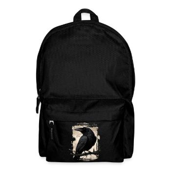 Corbeau sur branche devant la pleine lune - Sac à dos - noir - Devant