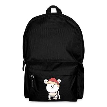 Xmas Katze Kitten Nikolaus Weihnachtsmann Miau - Rucksack - Schwarz - Vorne