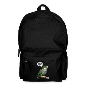 Quäker Papagei Mönch Sittich - Rucksack - Schwarz - Vorne