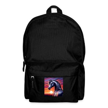 Arabische Pferdezeichnung - Rucksack - Schwarz - Vorne